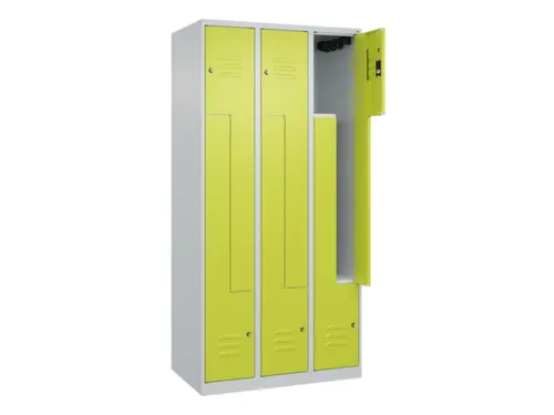 Z-garderobekast,HxBxD 1850x900x500mm,vak B 150/300mm,cil.-slot