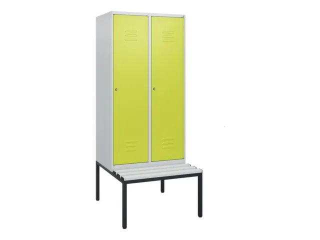 locker met bank,HxBxD 1950x800x815mm,2vak,vak B 400mm,cil.-slot