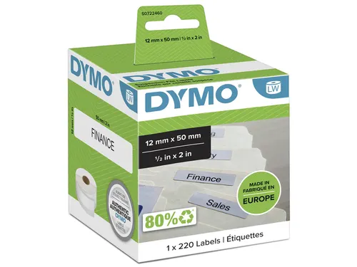 Etiket Dymo 99017 Labelprint Hangmapruiter 12x50mm S0722460