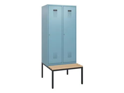 locker met bank,HxBxD 1950x800x815mm,2vak,vak B 400mm,cilinderslot