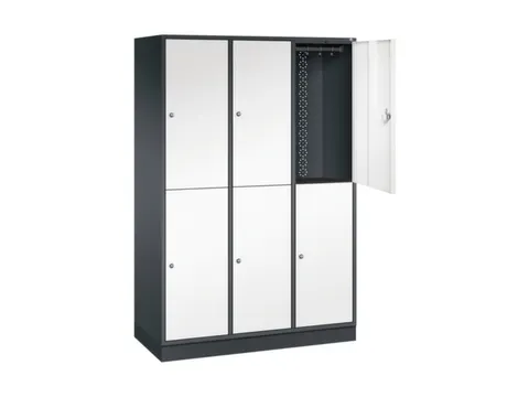 Dubbeldekse garderobekast,HxBxD 1950x1220x500mm,3x2vak.,vak B 360mm