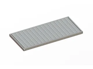 legbord van plaatstaal,v. breedvakstelling,BxD 1700x800mm,vakl. 500kg - 1