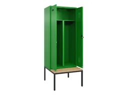 PBM-locker met bank,HxBxD 2120x800x815mm,2vak,vak B 400mm,draaigrendel