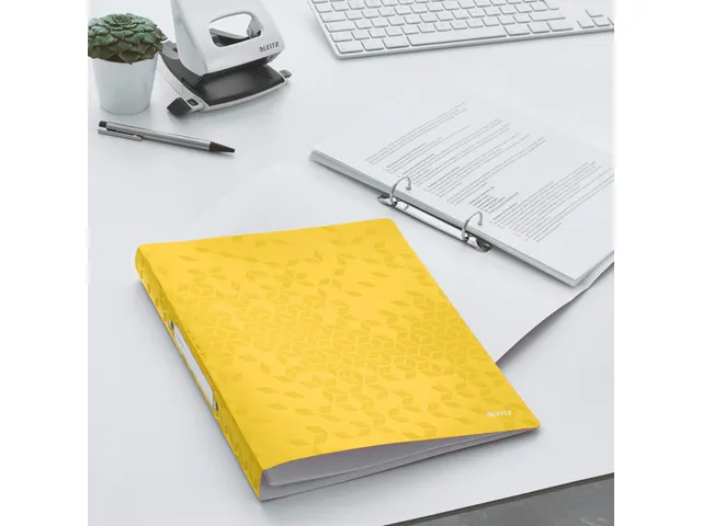 Ringband Leitz WOW A4 2-rings O-mech 25mm PP geel