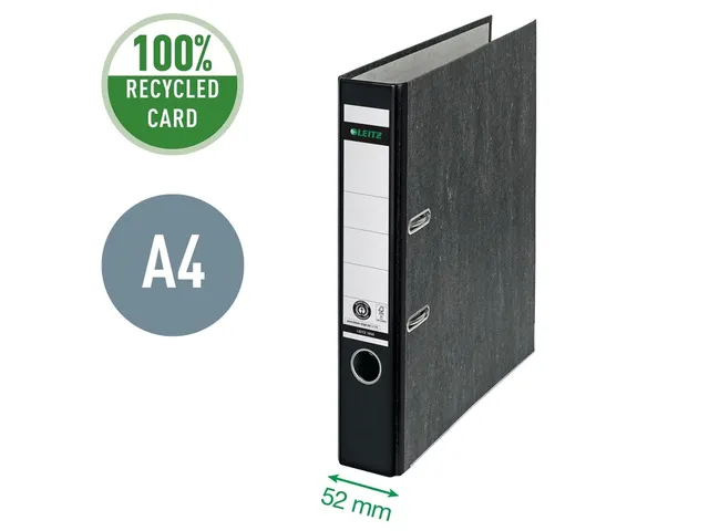 Ordner Leitz 1050 A4 50mm Zwart 100% gerecycled karton