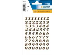 Etiket Herma 4193 8mm Getallen 0-9 Goudfolie Glitter 64 stuks