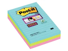 Memoblok 3M Post-it 4690 Super Sticky 101x152mm Miami Assorti