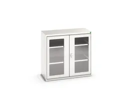 vitrinekast 1000x1050x550mm 2xStalen bodem romp RAL7035 front RAL7035