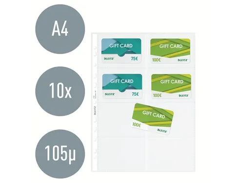 Showtas Leitz 4758 Visitekaart A4 Pp Transparant 11-Gaats