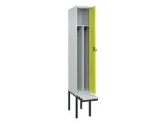 locker met bank,voor scheiding van kleding,HxBxD 2120x300x815mm,1vak