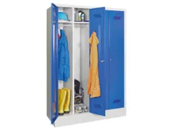 garderobekast,HxBxD 1850x1170x500mm,4vak,RAL7035,front RAL5010