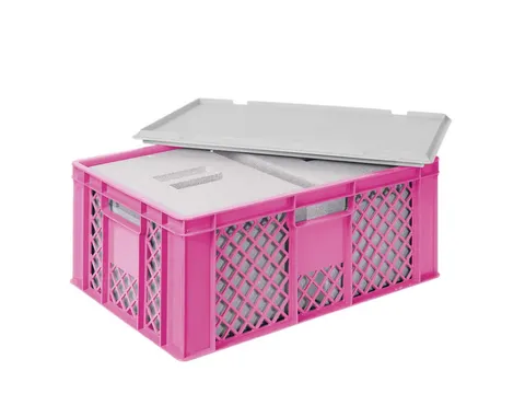 Euronorm-stapelbak,m. 2isoleerboxen,HxLxB 240x600x400mm,43/10,4l,HDPE