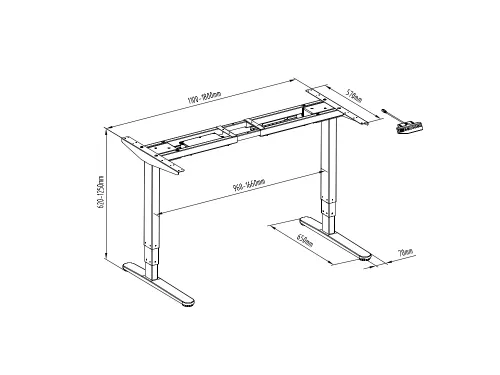 Elektrisch Verstelbaar Zit-Sta Bureau Frame Grijs 180Cm