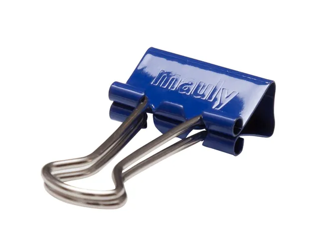 Papierklem Foldback mauly 214 Blauw 19mm 12 Stuks