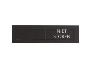 Premium Schuifbord Zwart Wit Niet Storen 150x40mm - 1