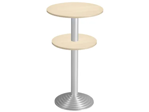 statafel,HxØ 1100x600mm,rond,schotelvoet aluminium-zilver