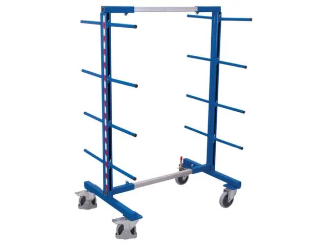 Draagarmwagen 400kg Dubbelzijdig 2 Staanders 16 Liggers Ral5010