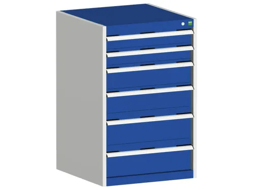 ladekast HxBxD 1000x650x650mm 6laden romp RAL7035 front RAL5010