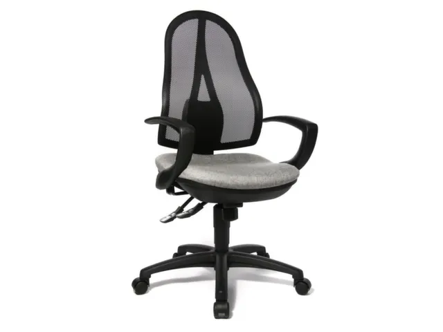 Bureaustoel Zitting Lichtgrijs Netrug Zwart