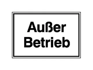 aanwijzingsbord,Buiten werking,PVC,om te verlijmen,HxB 200x300mm - 1