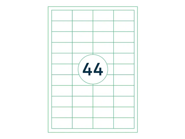 Etiketten Zelfklevend Wit 44 op A4 48.5x25.4mm 1000 Vel