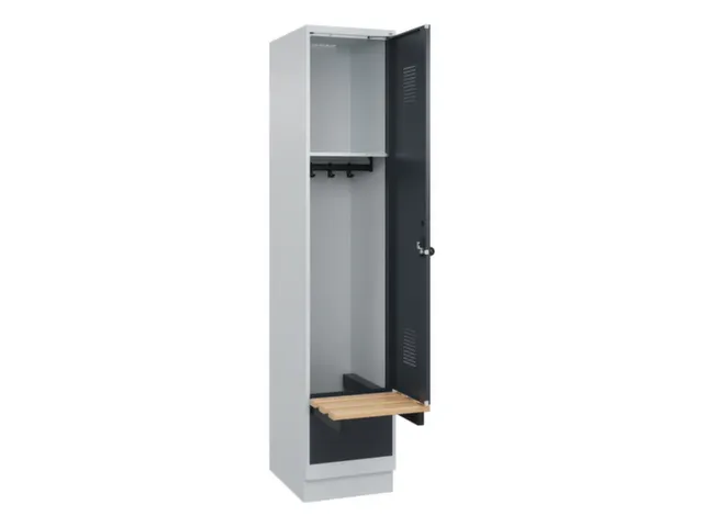 locker met bank,HxBxD 1950x400x815mm,1vak,vak B 400mm,draaigrendel