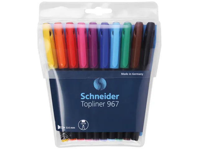 fineliner Schneider Topliner 967 0.4mm etui a 10 stuks assorti