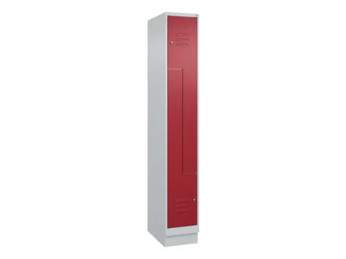 Z-garderobekast,HxBxD 1950x300x500mm,vak B 150/300mm,cil.-slot,sokkel