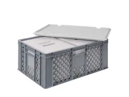 Euronorm-stapelbak,m. 2isoleerboxen,HxLxB 240x600x400mm,43/10,4l,HDPE