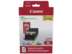 CLI-551XL 4-kleurencatridge Photo Value Pack 6443B008 660 pagina's