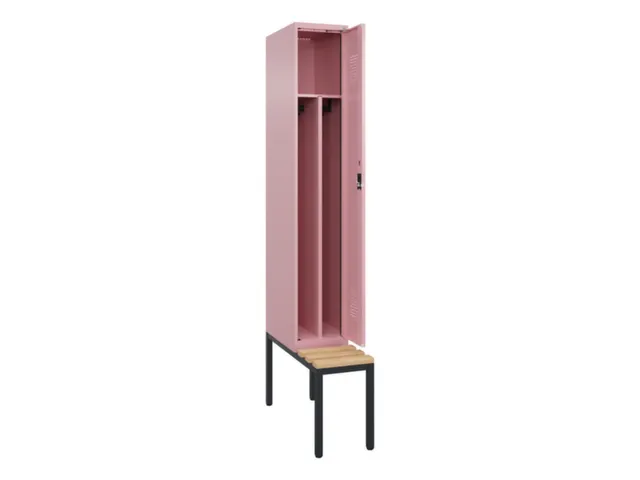 locker met bank,voor scheiding van kleding,HxBxD 2120x300x815mm,1vak