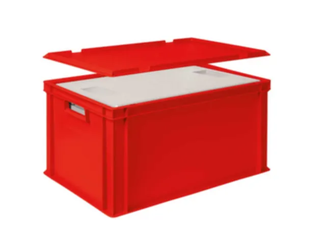 Euronorm-stapelbak,m. isoleerbox,HxLxB 320x600x400mm,65/35l,PP,rood