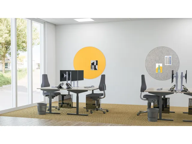 Panneau de plafond acoustique rond Feutre PET Ø120cm Gris clair