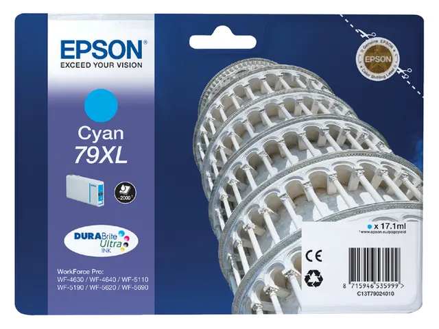 Inktcartridge Epson 79XL T7902 blauw HC C13T79024010
