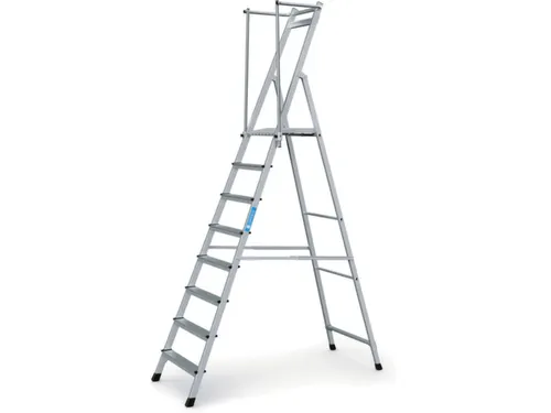 platformladder,bordes HxBxD 1990x400x400mm,8trede(n),aluminium