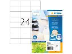 HERMA 10729 Etiketten gerecycled papier A4 70x37mm Wit 1920 stuks