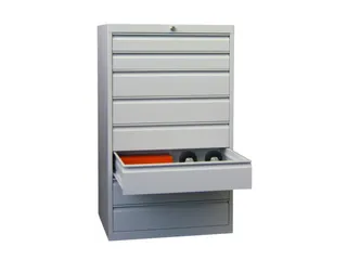 ladekast HxBxD 1200x500x600mm 8laden slot RAL7035 front RAL6011 - 1