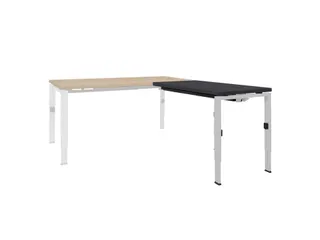 Bureau Linesto N4 aanbouwtafel 120x60cm houtprint schaduw 25mm wit - 1