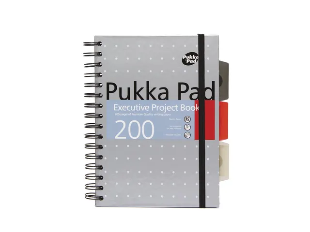 Carnet de projet à spirales Pukka Pad Metallic Executive A5 ligné 3