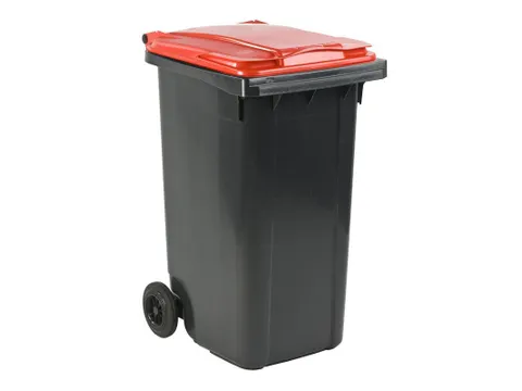 Mini-container 240 Liter Grijs Rood