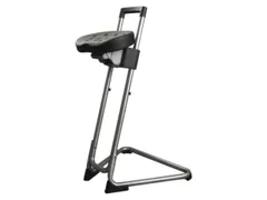 Esd Stahulp Zwart PU H 600-850mm Glijders 15° Frame Rvs