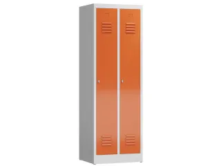 garderobekast 1800x590x500mm 2vak klink sokkel romp RAL7035 RAL3000 - 1