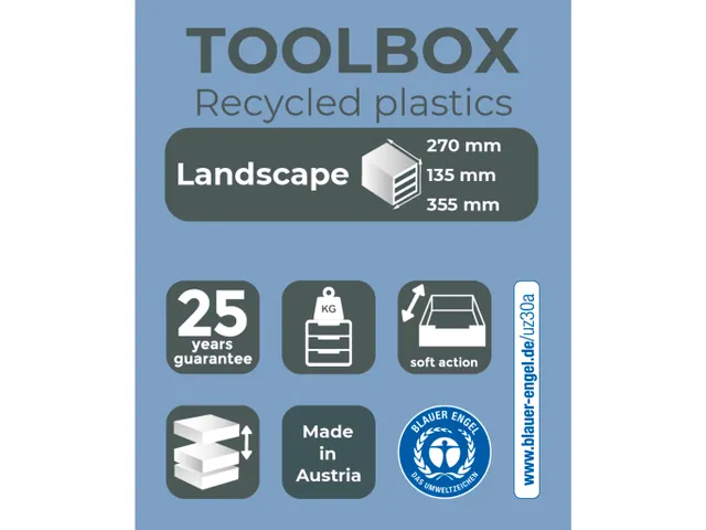 Ladekastje met 4 lades Toolbox Mini Kunststof Zwart