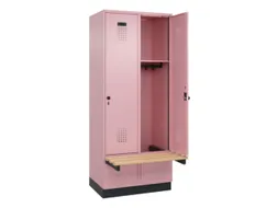 locker met bank,HxBxD 1950x800x815mm,2vak,vak B 400mm,draaigrendel