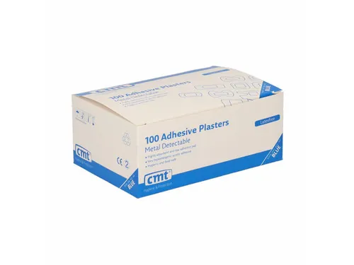 Hygiënische detectiepleisters blauw 2x18 cm pe, doos à 100 stuks