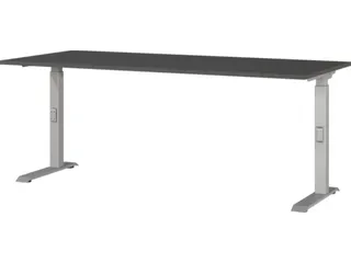 In hoogte verstelbaar bureau,HxBxD 680-910x1800x800mm,blad grafiet - 1