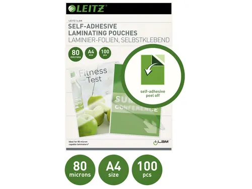 Lamineerhoes Leitz A4 zelfklevend 2x80 micron EVA 100stuks