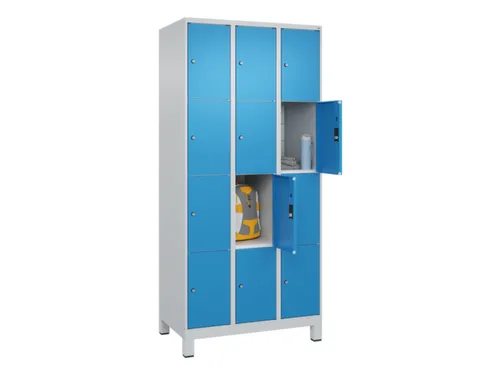 lockerkast,HxBxD 1950x900x500mm,3x4vakken,vak B 300mm,cil.-slot,voeten