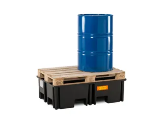 PE-opvangbak,v. 2x200l vat,opvangvol. 220l,HxBxD 360x1230x830mm - 7