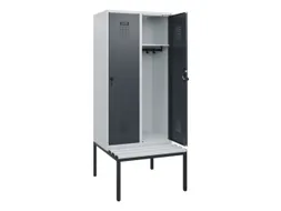 locker met bank,HxBxD 1950x800x815mm,2vak,vak B 400mm,draaigrendel